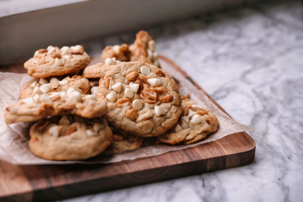 White Chocolate Peanut Butter Crunch Cookies